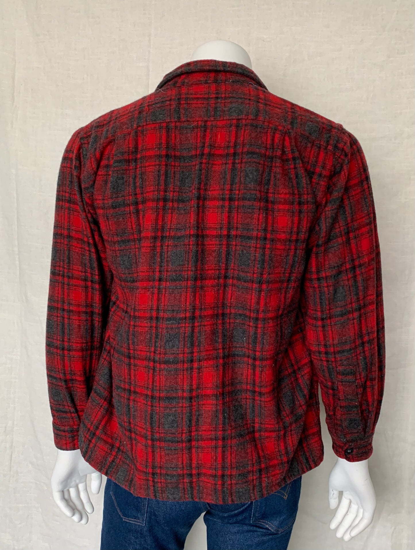 Morval 1960's Red Lumberjack Flannel Shirt