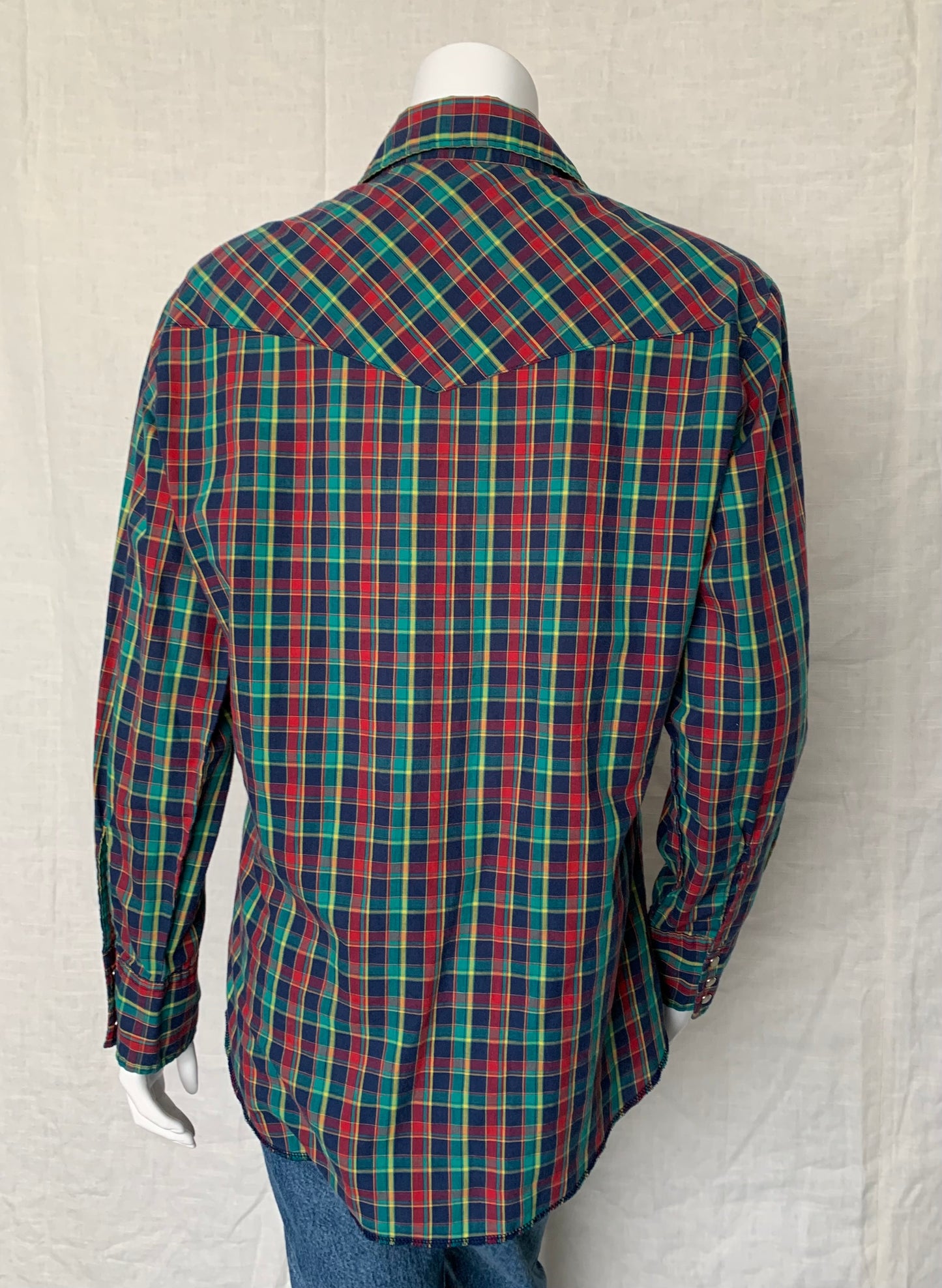 Wrangler Colorful Plaid Cotton Pearl Snap Button-Down Shirt