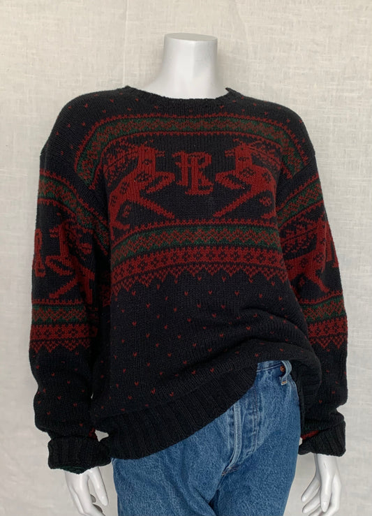 Polo by Ralph Lauren Reindeer Monogram Cotton Sweater