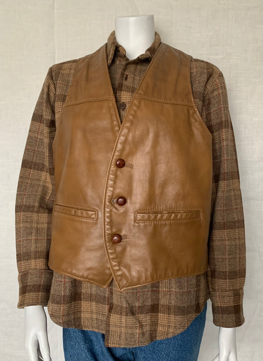 Berman Buckskin Company Button Down Leather Vest