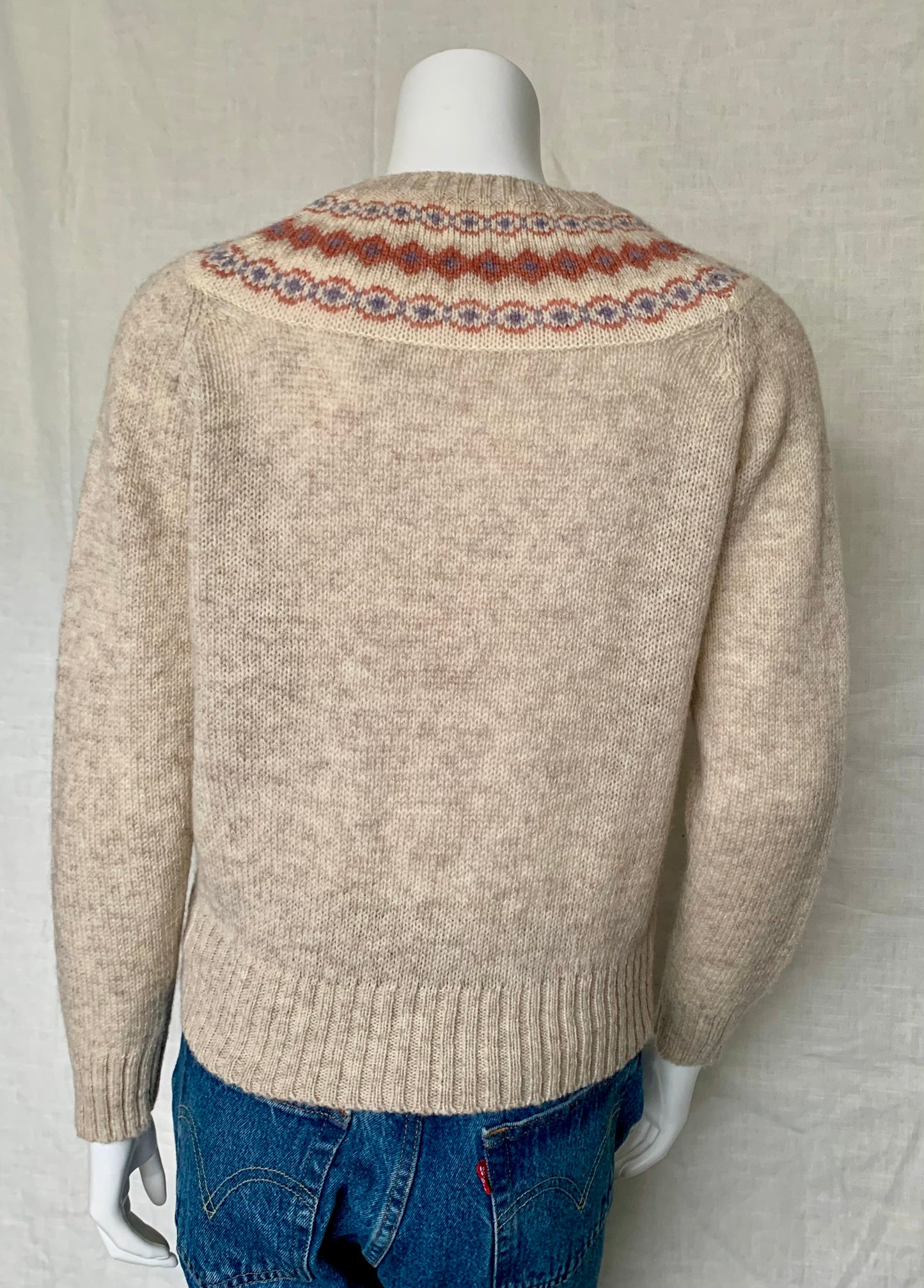 Shetlander Crazy Horse Fair Isle Wool Cardigan Sweater