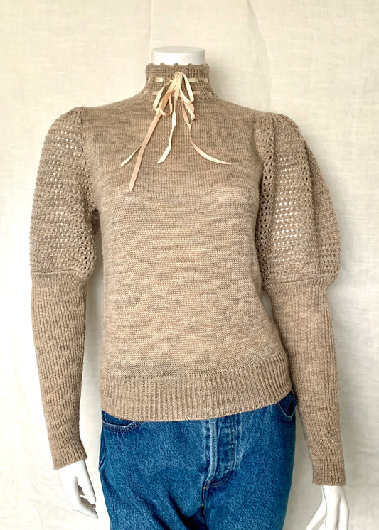 Vintage Poof Sleeve Turtleneck Sweater