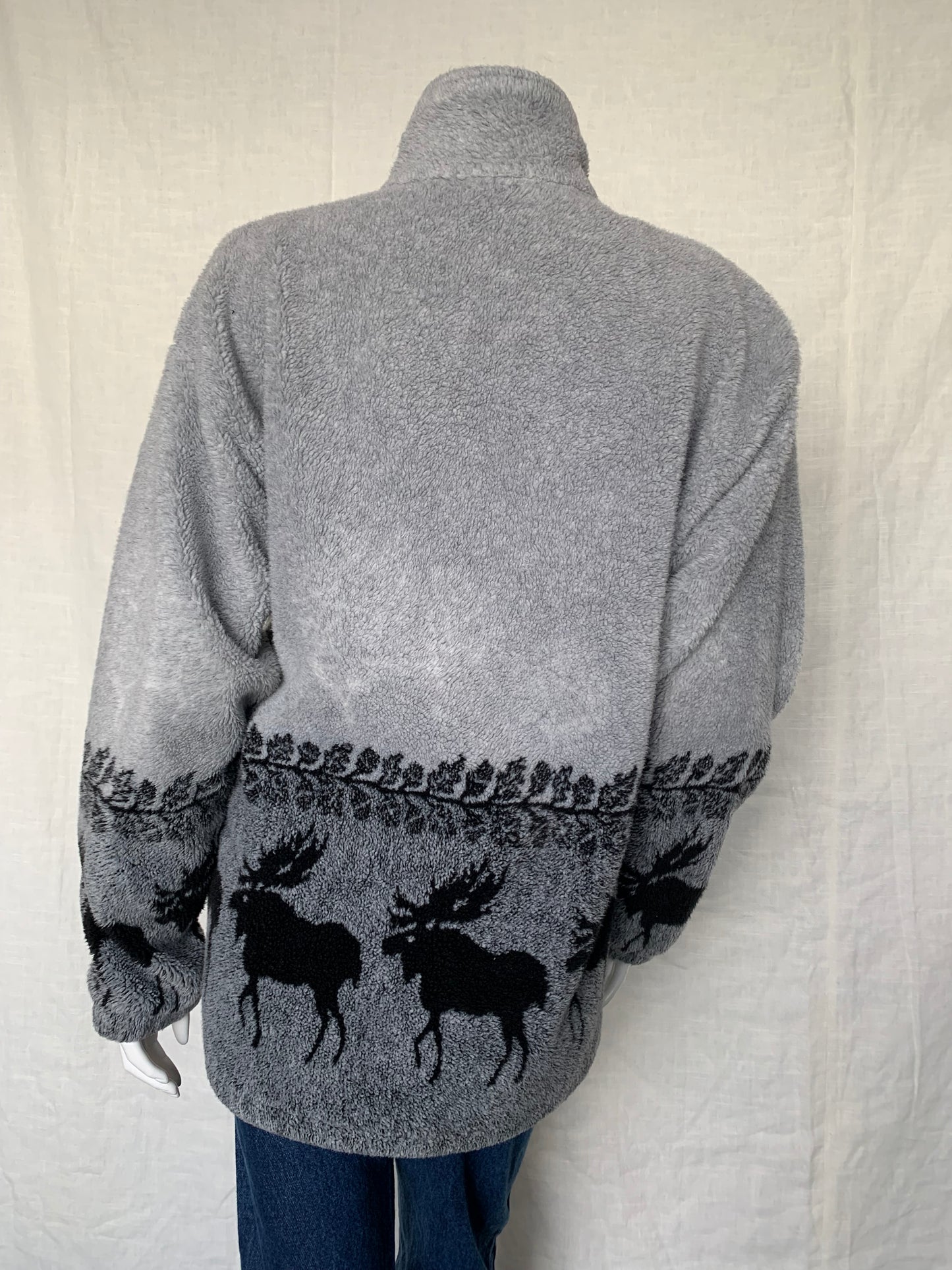 Vintage 90's Moose Graphic Fleece Jacket