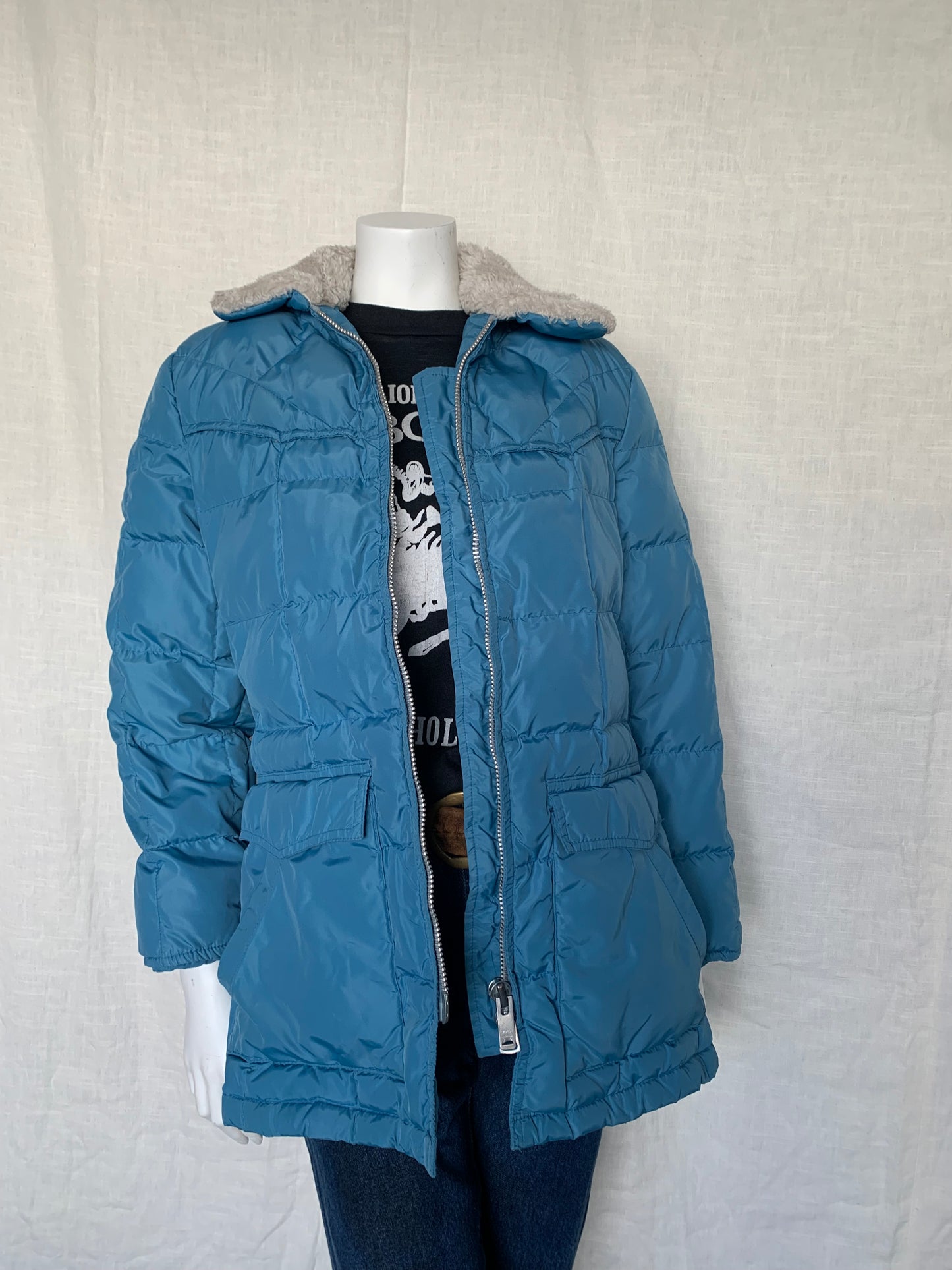 Ms. Pioneer Blue Western Parka Jacket w/Shearling Collar