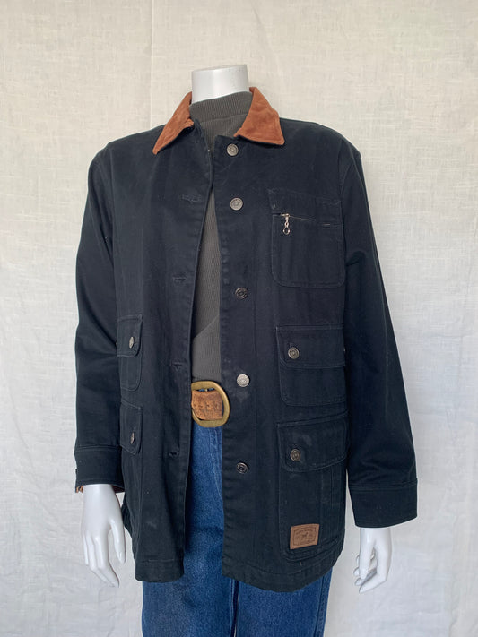 Ralph Lauren Jeans Co. Denim Chore Jacket w/ Leather Collar